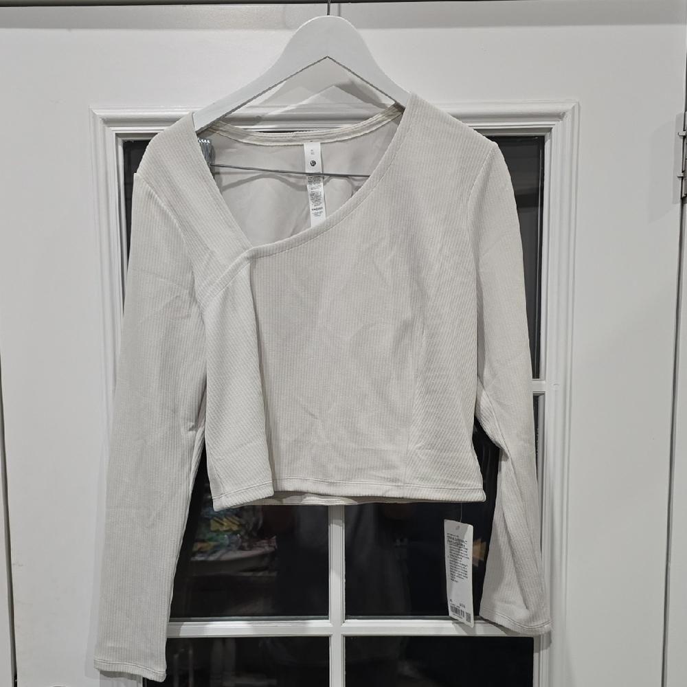 Ribbed Softstreme Asym Long Sleeve - Bone